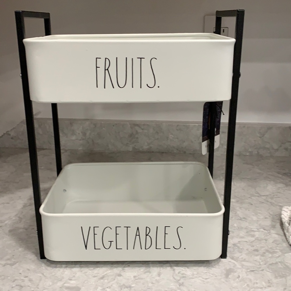Rae Dunn vegetable and fruit stand.